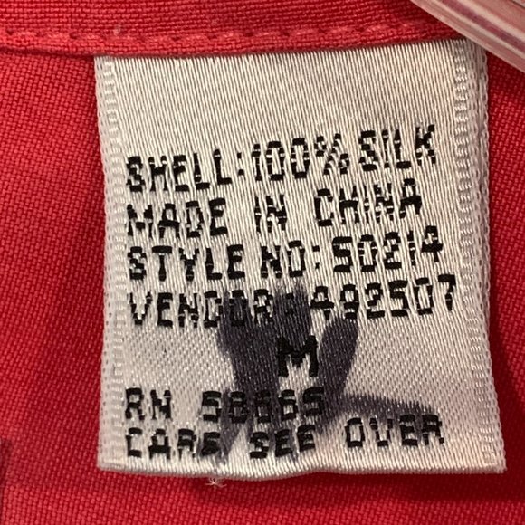 Collection Point of View 100% Silk Blouse Coral Pink Womens Med Fits like L / XL - Picture 4 of 9